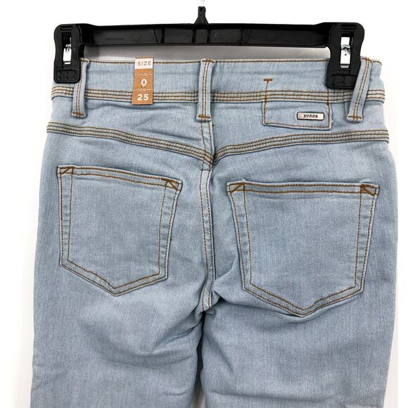 PRANA Women's Soma Skinny Jeans 0/25 Light Washed Blue High Rise Stretch NWT - Picture 8 of 14